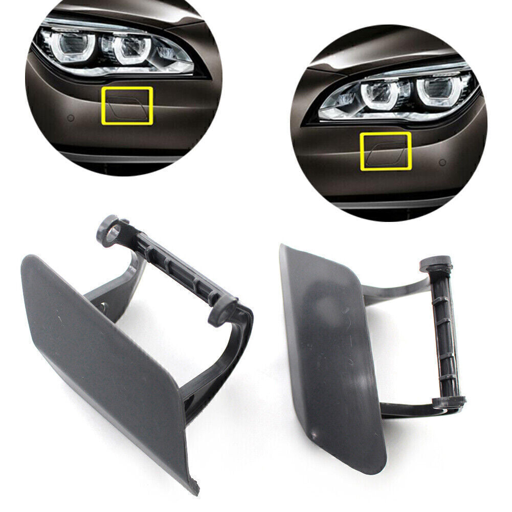 Bumper Headlight Headlamp Washer Cap Cover Fit for BMW 7 F01 F02 2012-2015 2pcs