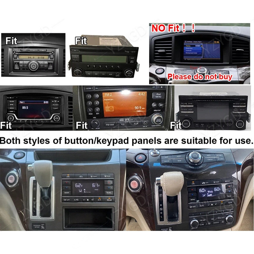 for Nissan Quest 2011-2017 Stereo 7 Android 14 Apple Carplay Car Radio GPS WIFI