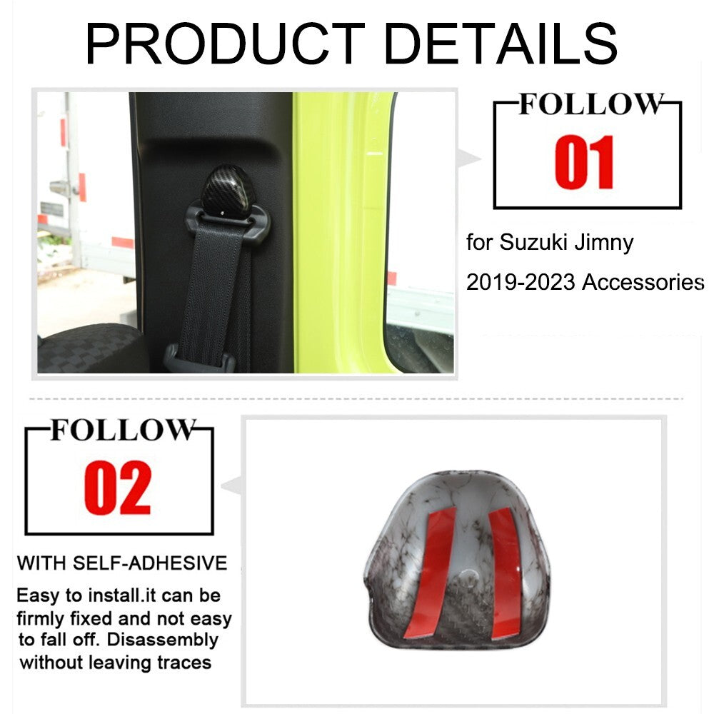 Carbon Fiber ABS for Seat Safety Belt Buckle Cover Trim for Suzuki for Jimny 2019-2020