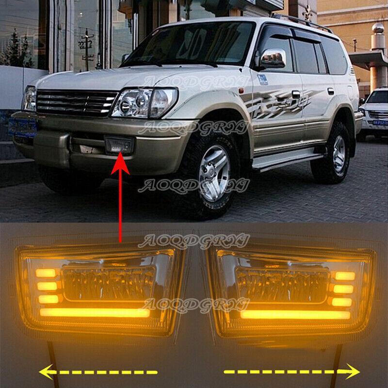 Led Lens Drl Front Bumper Lamp Fog Light For Prado Lc90 FJ90 3400 2700 1998-2002