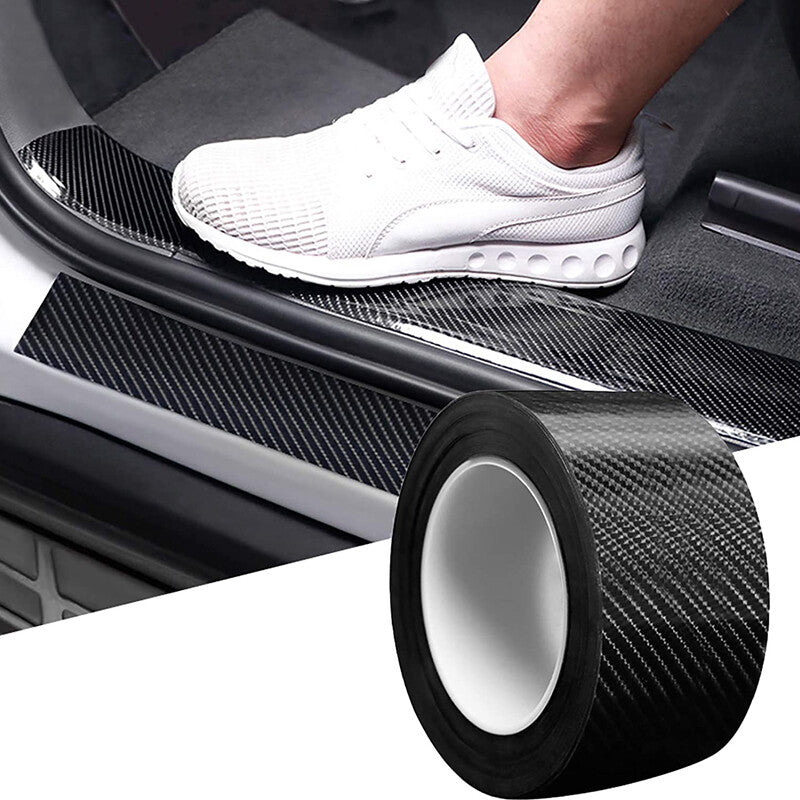 Carbon fiber car door edge protectors, door trim, and anti-collision strips