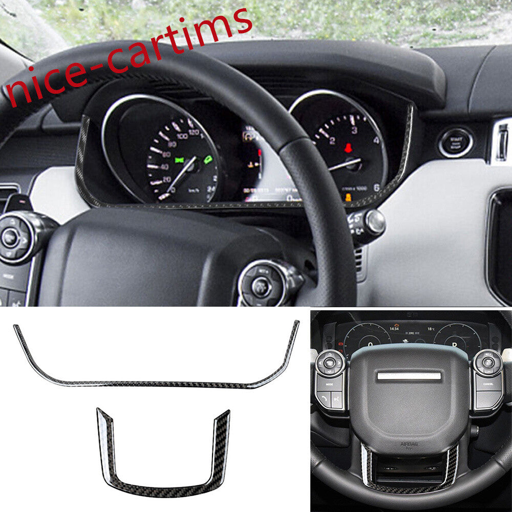 For LR for Range Rover Sport 2014-17Carbon Fiber Dashboard Panel Steering Wheel Trim