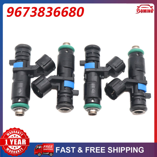 Four new fuel injectors (model 9673836680, model 0280157141) suitable for Peugeot 301 1.6 and for Citro?n C4 1.6.