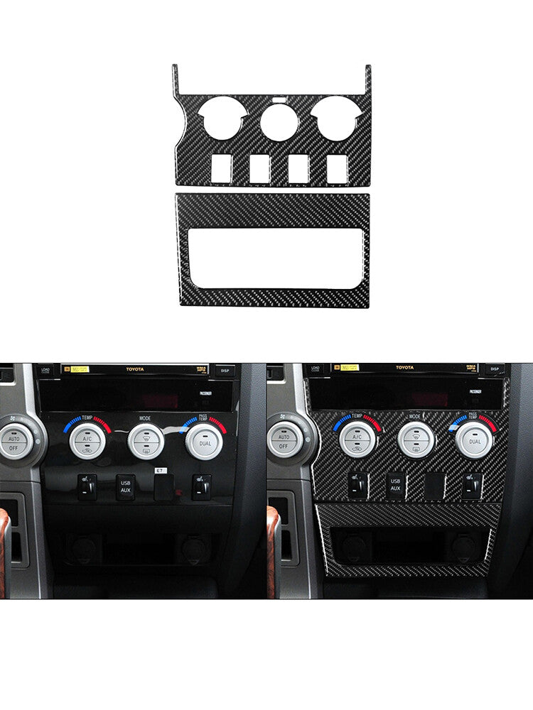 2X Central A/C Control Panel Type A Trim Carbon Fiber for Toyota Tundra 2007-013