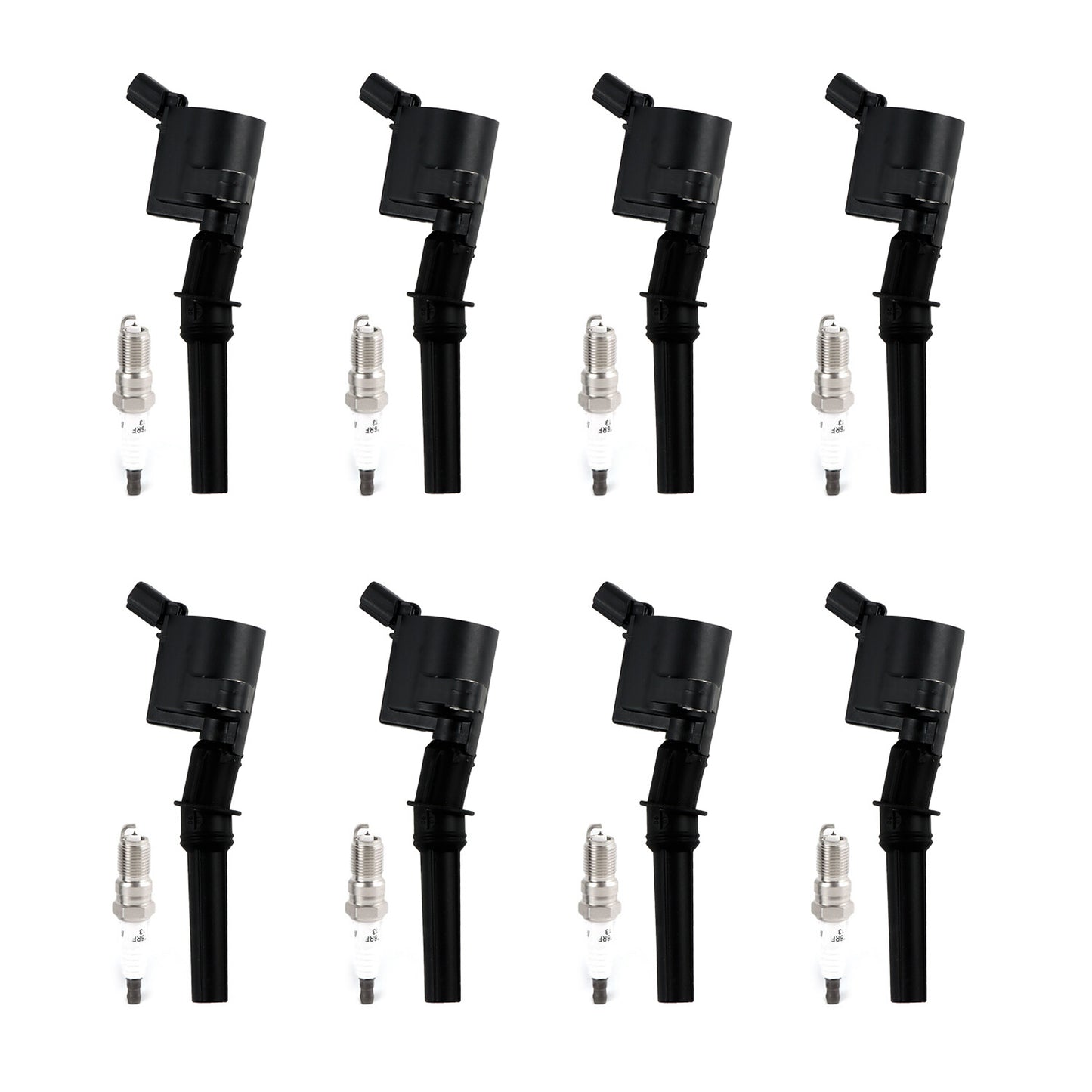 8Pcs Ignition Coils + Spark Plugs For 03-05 for Ford E-150 Club Wagon 4.6L/5.4L V8
