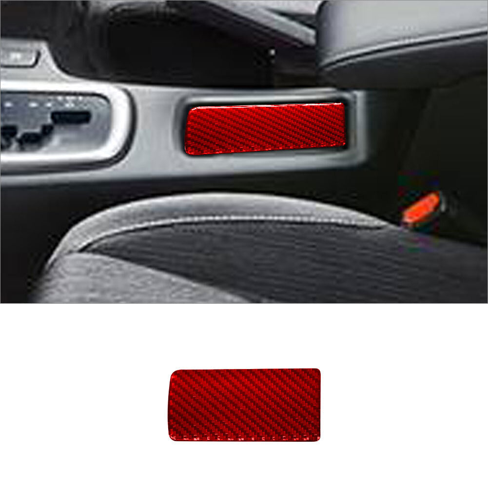 Red Carbon Fiber Interior Center Cuhplder Cover Trim for Toyota Hilux 2015-2021