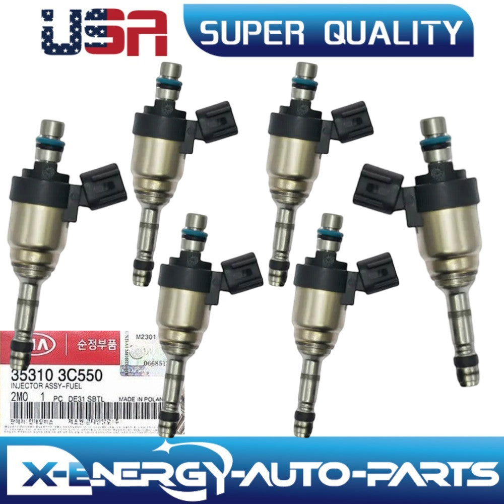 6PCS Fuel Injectors For 2014-18 for Kia Cadenza Sorento Sedona 3.3L 35310-3C550 New