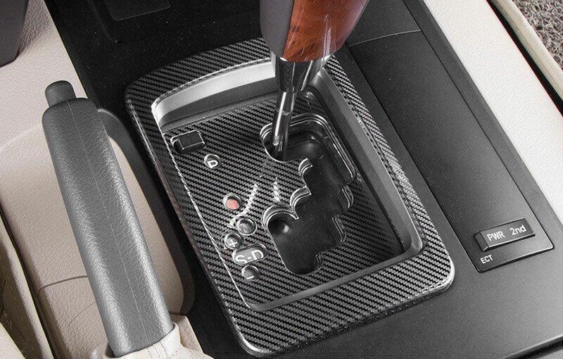 Carbon Fiber Steel Console Gear Shift Cover for Toyota for Land Cruiser 2008-2015