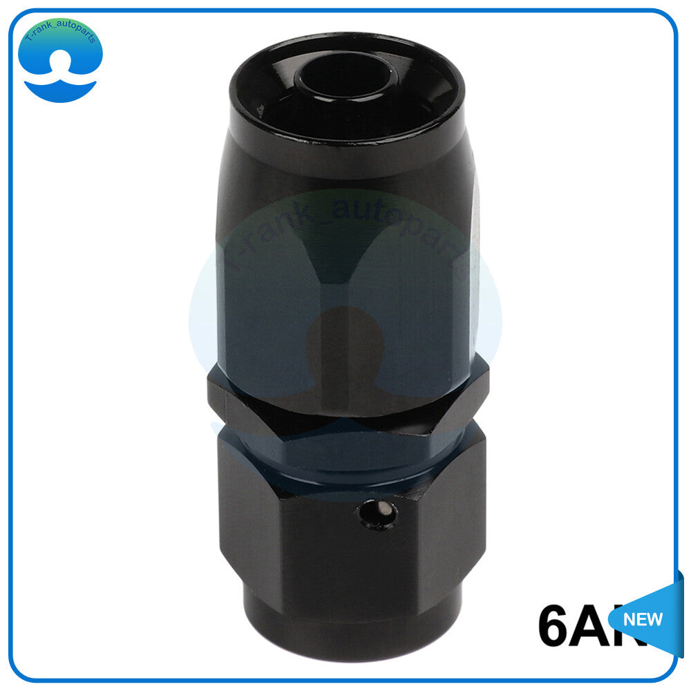 1PC Universal Straight AN6 -6AN Swivel Hose End Fitting Adaptor Black For Fuel