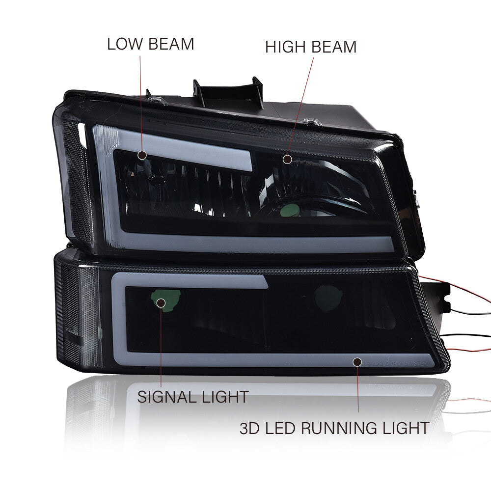 2003-2007 Silverado/Avalanche {Double LED C-BAR} True Dragon/Twilight Green Water+ Orchestra