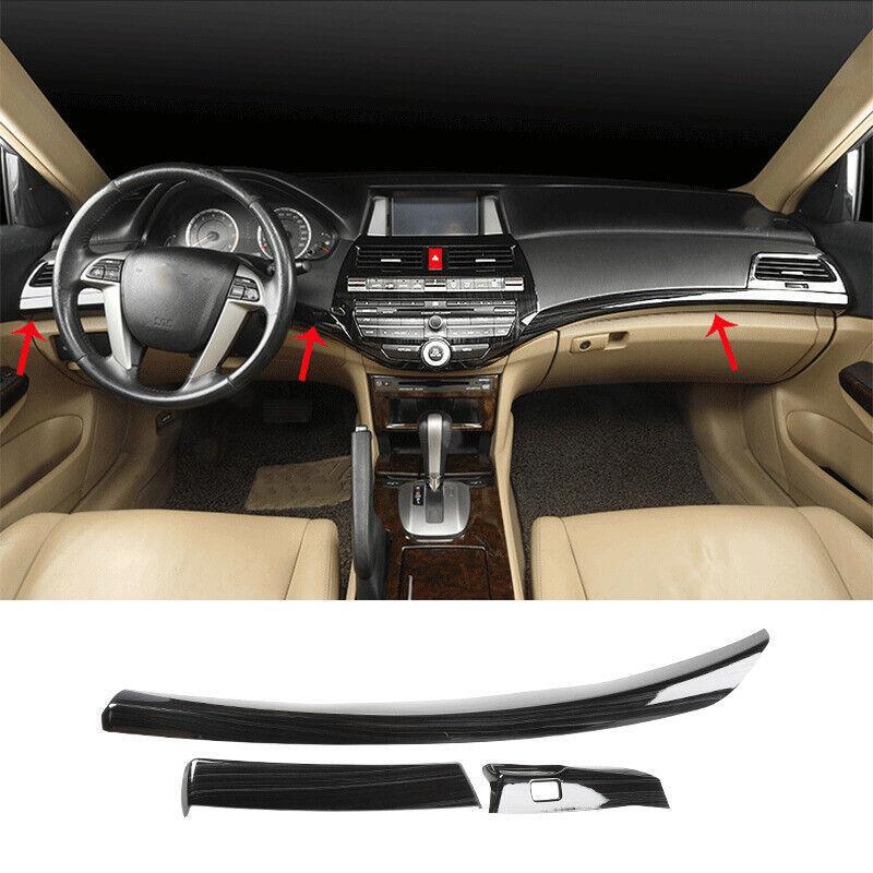 for Honda Accord 2008-12 Glossy Black Central Console Dashboard for Co -Pilot Strip