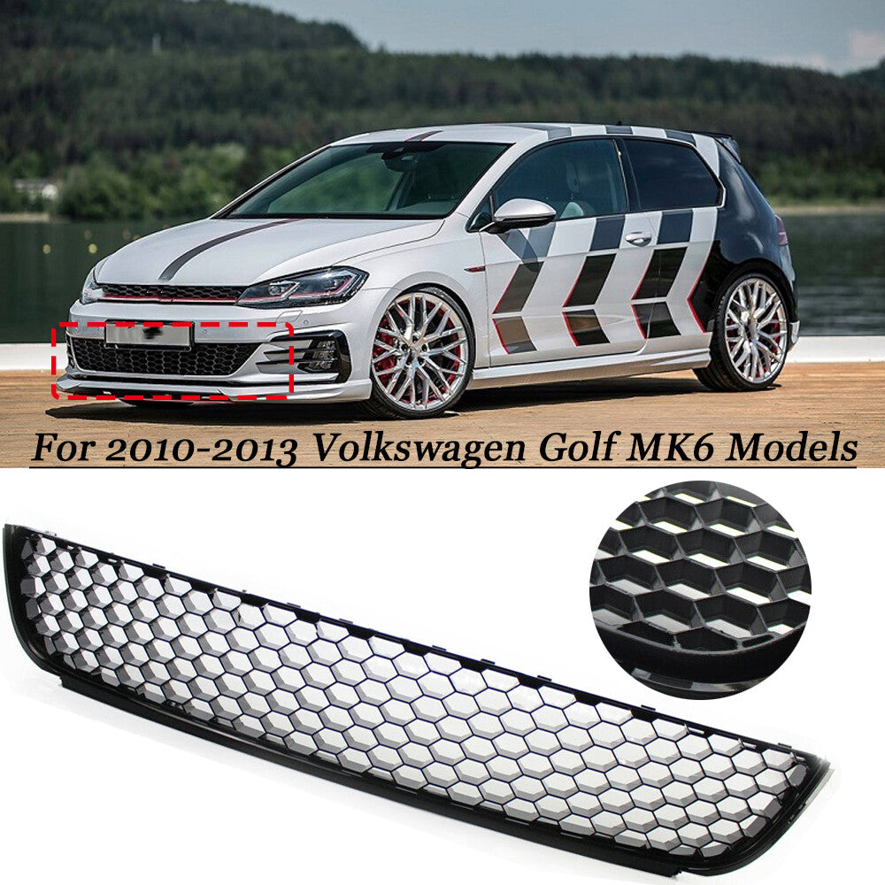 The honeycomb mesh lower center grille on the front bumper is suitable for Volkswagen for Golf / for Jetta MK6 (2009-2013).