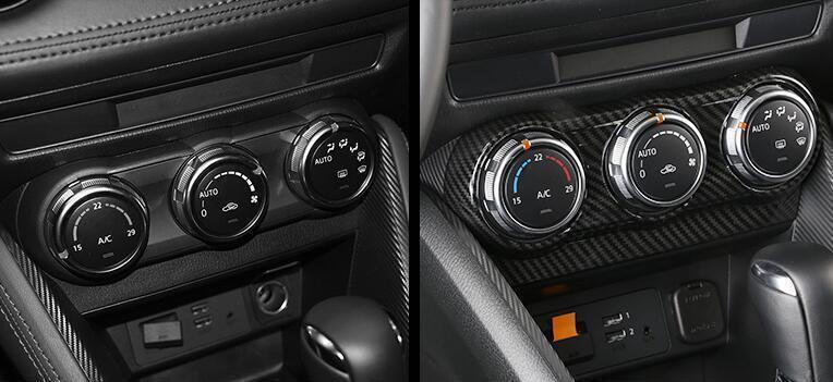 1P ABS Carbon Fiber Air Conditioning Switch Cover Trim for Mazda 2 CX-3 2016-21