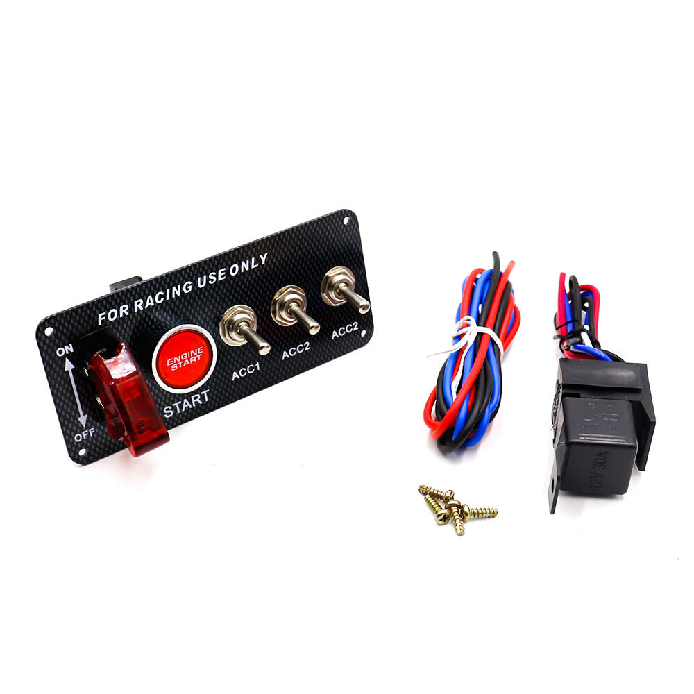 12V Car 5 in 1 Ignition Switch Panel Toggle Switch Engine Starter Push Button