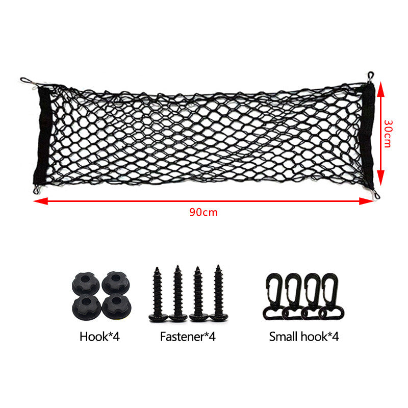 1Pcs Auto Rear Trunk Cargo Net Mesh Storage Organizer Pocket Small Cars 9030CM