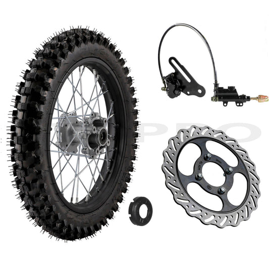 90/100-16 Rear Tire Rim + Brake Disc for Dirt Pit Bikes TTR125 KX100 CRF100