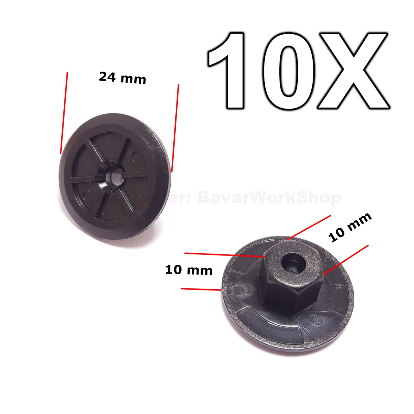 10X Unthreaded Nylon Nuts, Mounting Clips for BMW , for Volkswagen , for Seat , M- for Benz