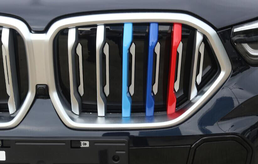 Fit for BMW X6 2020-2021 3-Color Front Center Mesh Grille Grill Strip Cover Trim