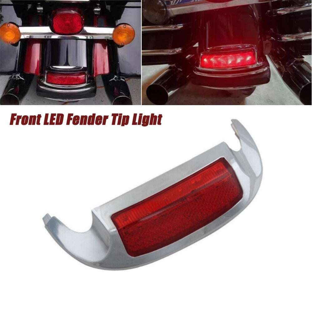 Front Fender Tip LED Red Lens Light for Harley Electra Glide Ultra Limited 14-23