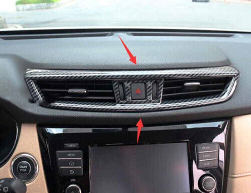 for Nissan Rogue 14-20 ABS Carbon Fiber Inner Dashboard Air Outlet Cover Trim 5X