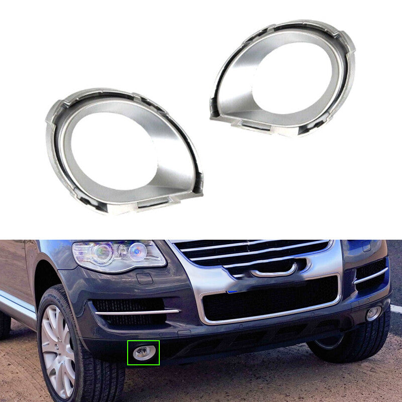 for VW Touareg Facelift 2007-2010 Pair Front Bumper Fog Light Trim Covers