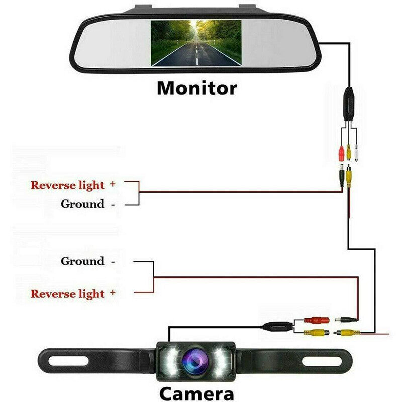 4.3-inch backup camera rearview night vision parking accessory
