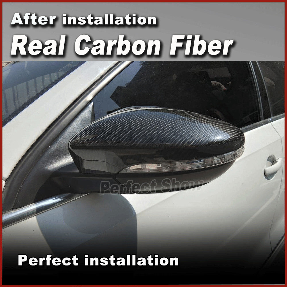 2PCS Carbon Fiber Replacement Mirror Cover Caps for VW for Passat CC Scirocco Beetle