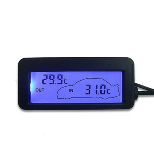 12V Car LCD Digital Display Thermometer Inside &Outside Temperature Gauge Meter