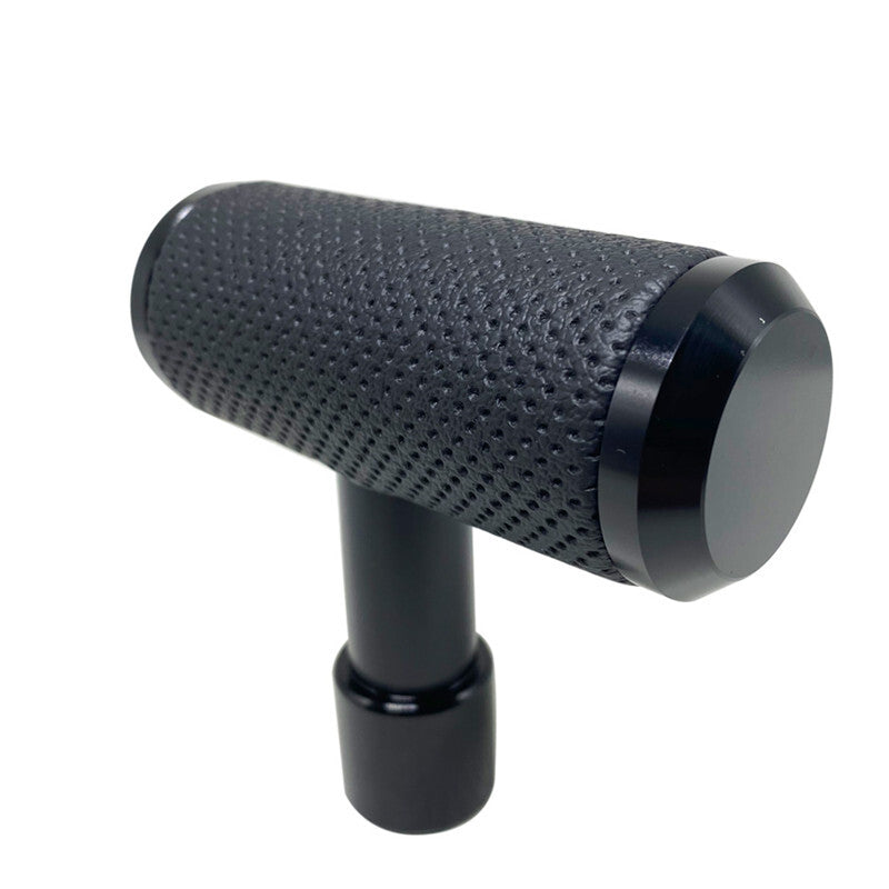 Car Aluminum Leather Gear Shift Lever Handle Knob Aircraft Joystick T Hammer BK
