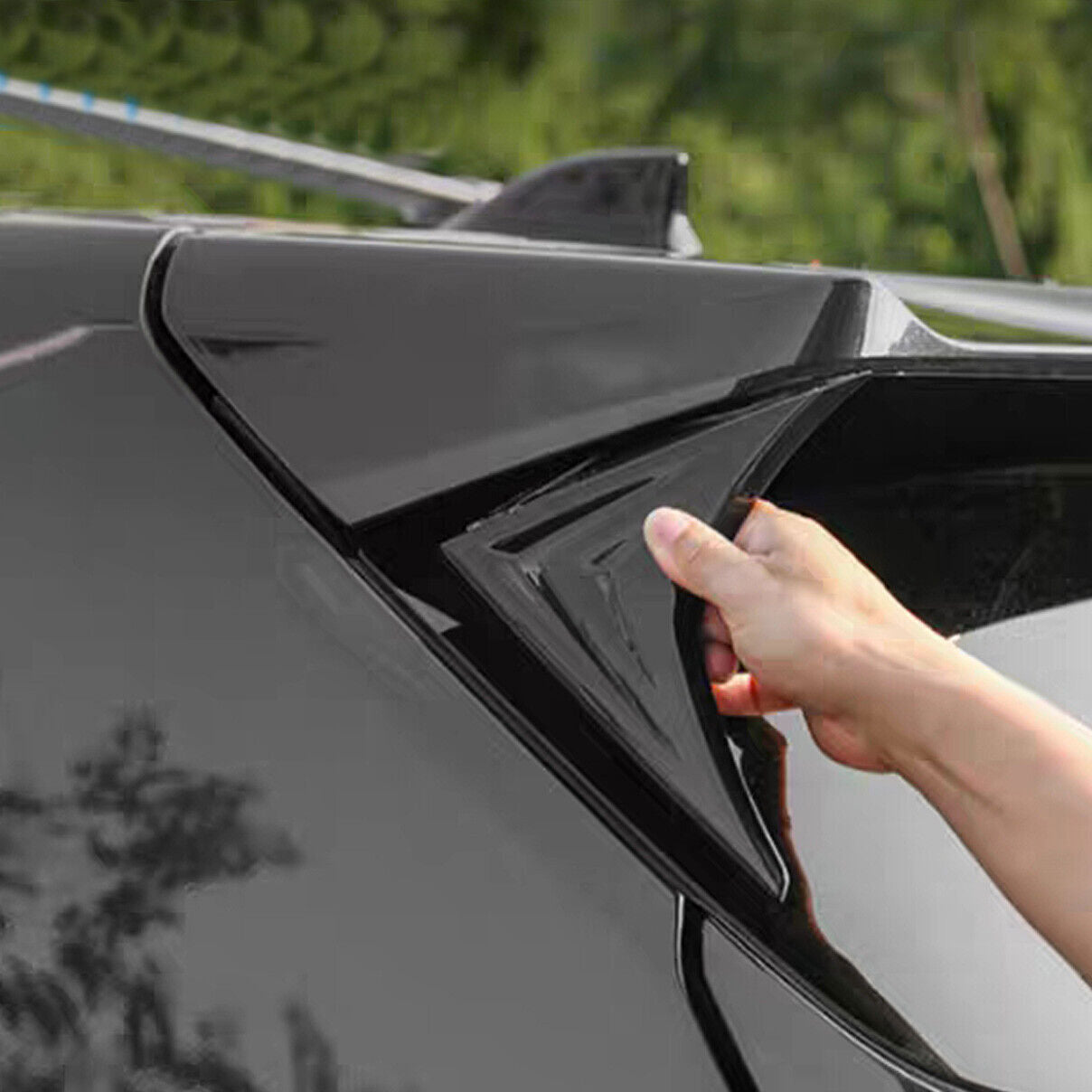 Carbon Rear Trunk Spoiler Wing Side Cover Trim for Toyota Highlander 2020-2024