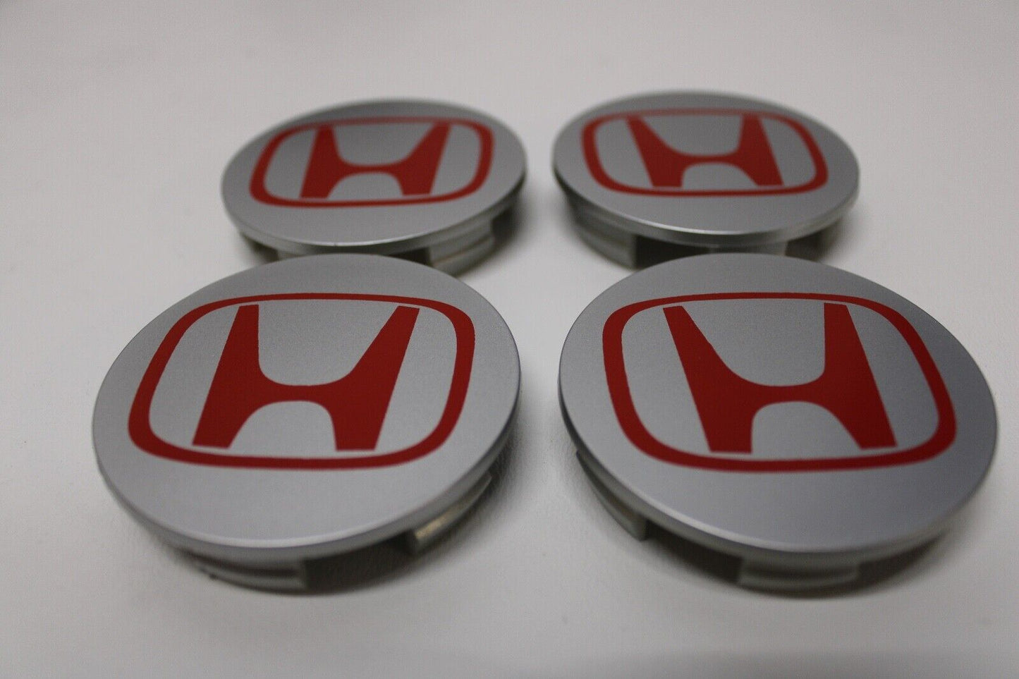 (4) for Honda silver/red rim center caps conform to for CIVIC CRV 69 mm/2.75