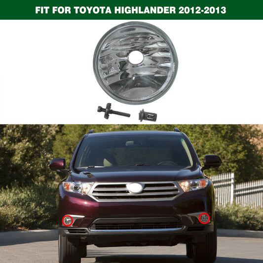 Clear Bumper Driving Fog Lights Lamps Left+Right for Toyota Highlander 2011-2013