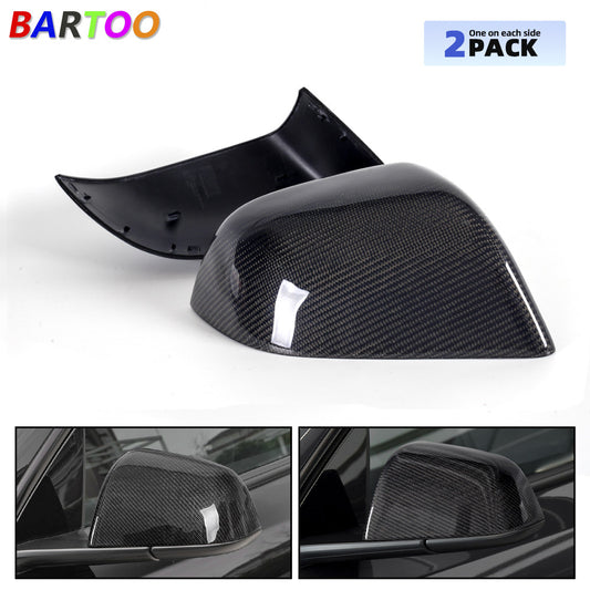 For 2020-2024 Model Y Add-on Real Carbon Fiber Side Mirror Covers Caps