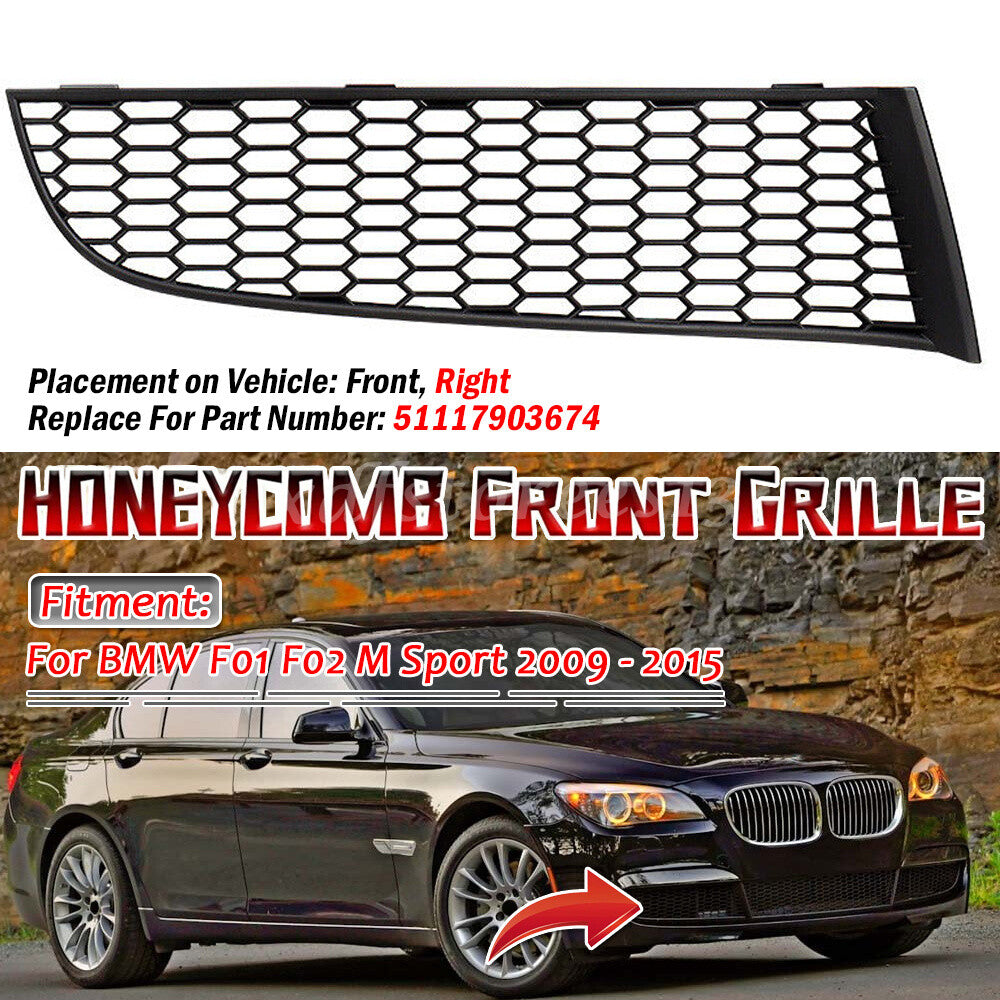 Front Right Bumper Lower Fog Light Grille Cover for BMW F01 F02 M Sport 2009-15
