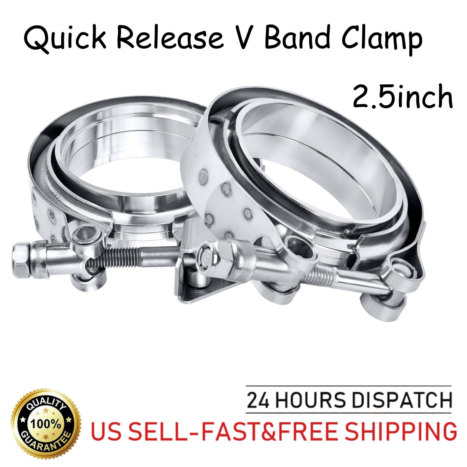2.5-inch quick-release V-belt clamp flange male and female 304 stainless steel