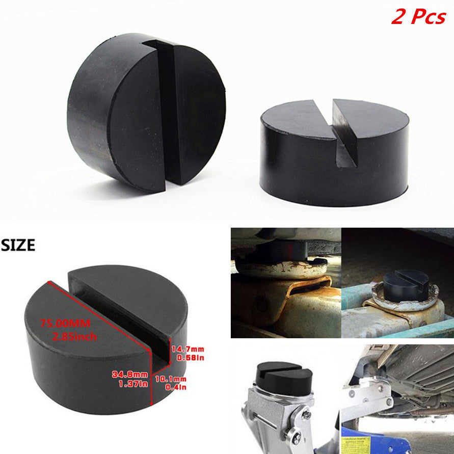 Car Slotted Rail Floor Jack Disk 75mm Pad Adapter Rubber Mat Pinch Weld JackPad