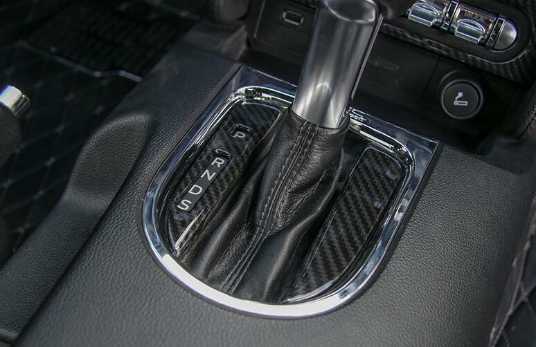 for Ford for Mustang 2015-2022 Carbon Fiber Console Electronic Handbrake Decoration
