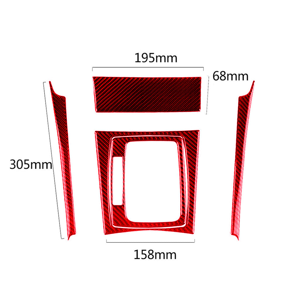 Red Carbon Fiber Gear Shift Panel Trim for Mercedes-Benz C Class W204 2007-2013