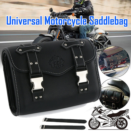 Motorcycle side saddle tool bag luggage box Panier synthetic leather universal black