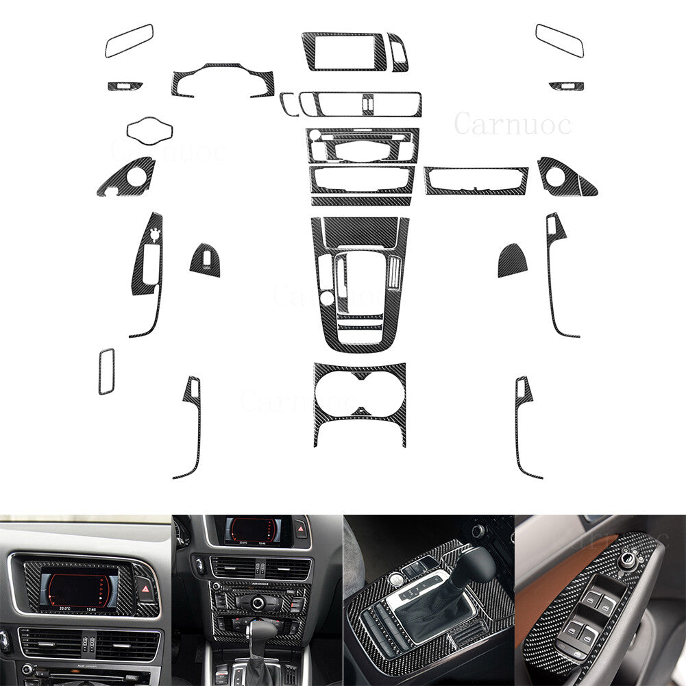 36X Carbon Fiber Full Kits Interior Cover Trim Set for Audi Q5 2009-2017