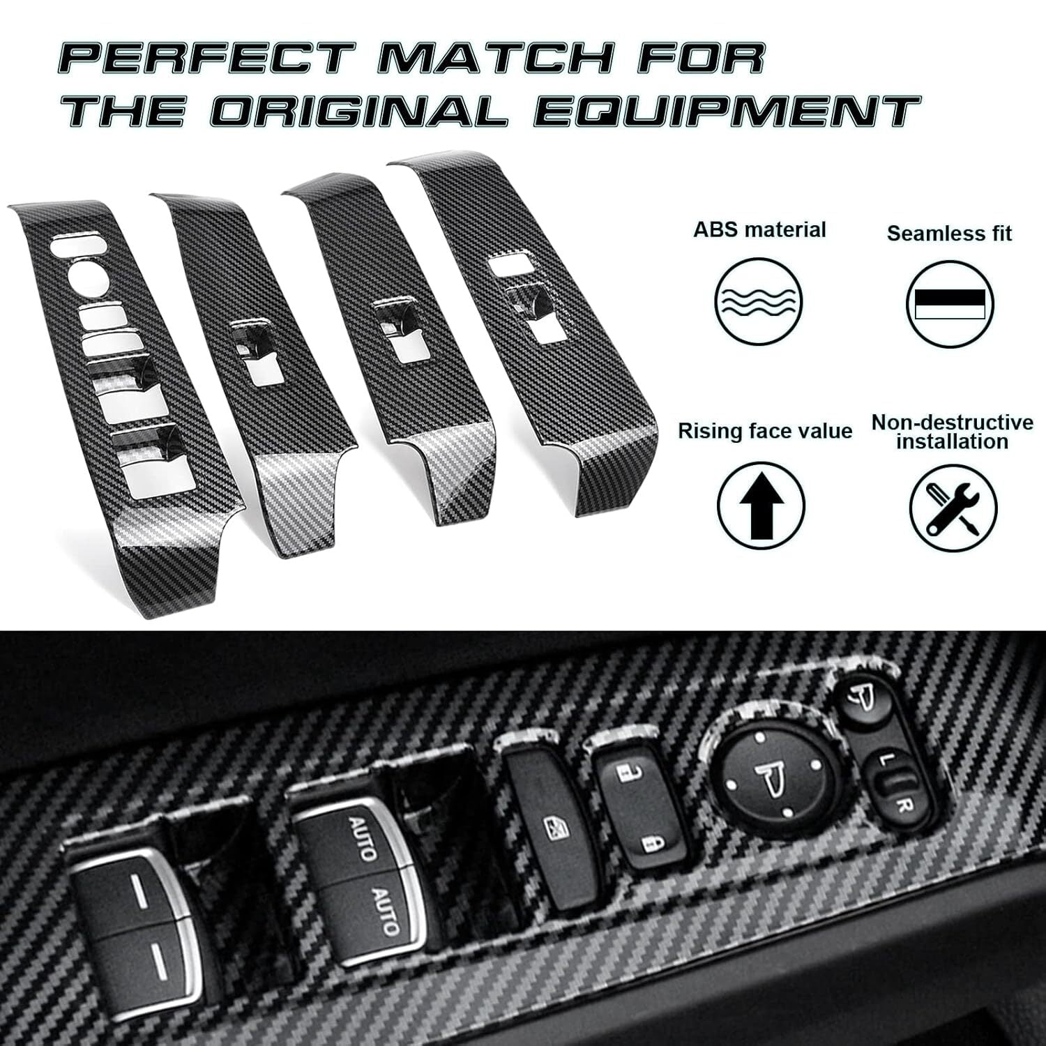 Carbon fiber window regulator panel cover trim for the 11th generation 2022 for Honda for Civic .