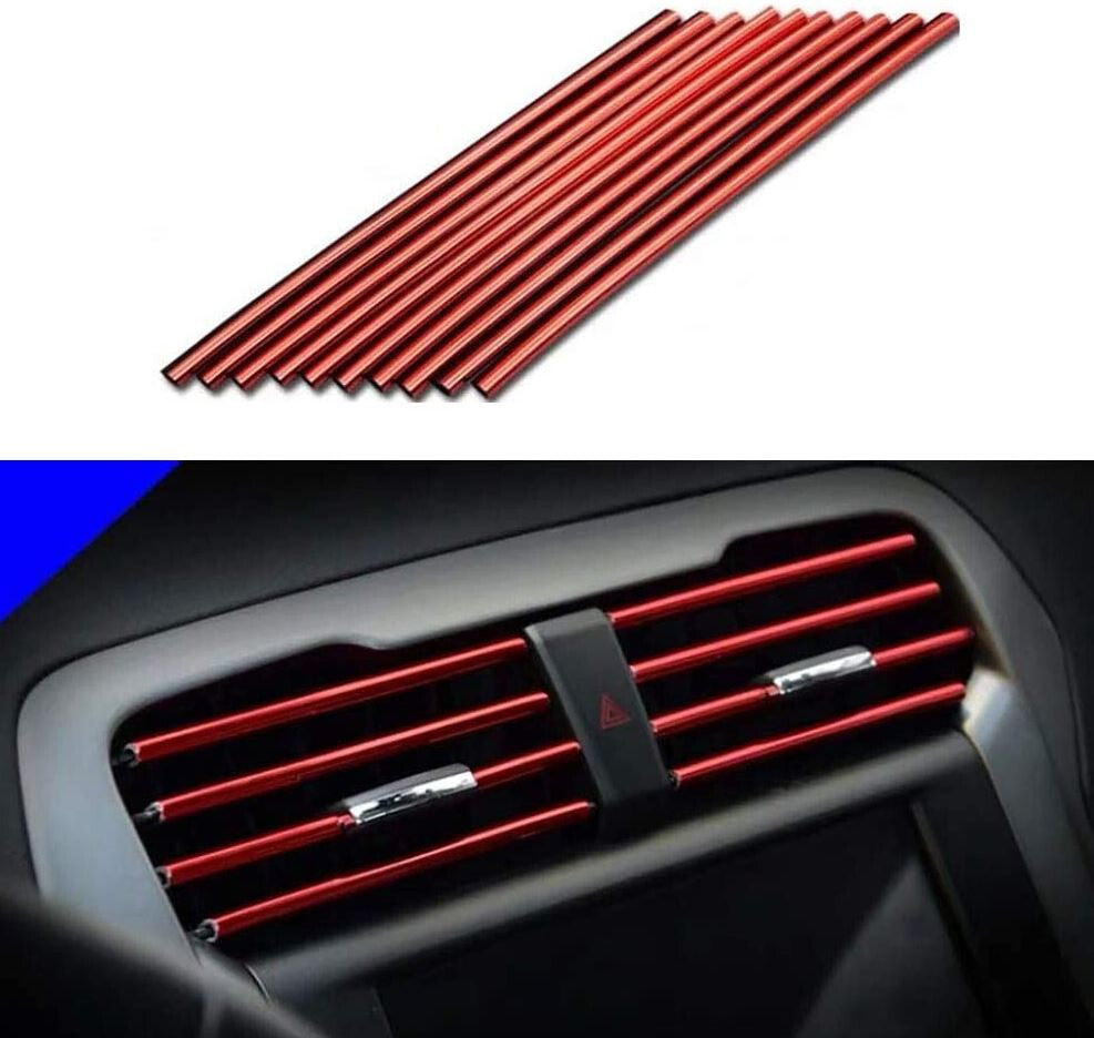 10-piece automotive air conditioning socket decorative molding trim strip in red  for ford