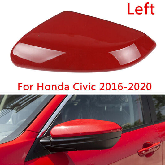 Red Left Rearview Door Mirror Cover Shell Cap Fit for Honda for Civic 2016 2017-2020