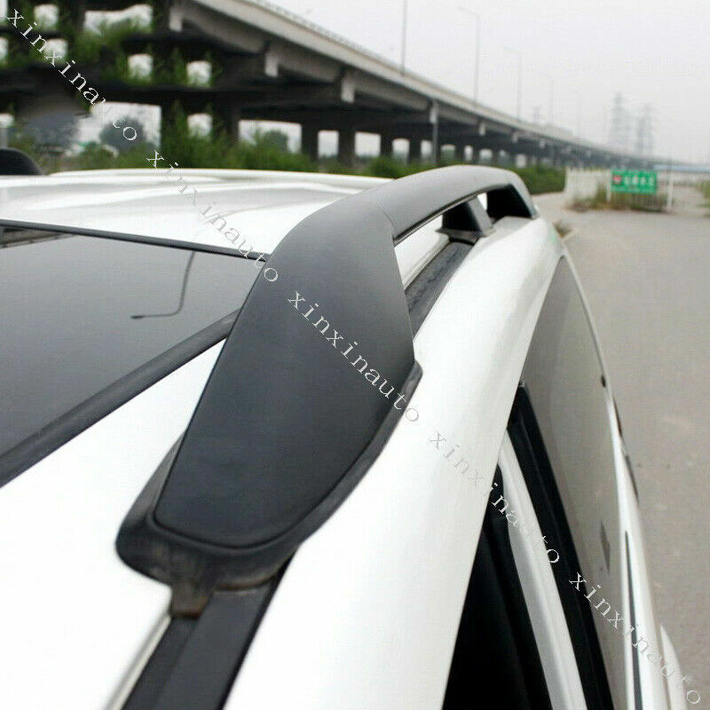 Roof Rack Rail Side Luggage Carrier Bars for Toyota Prado FJ150 2010- 2021 Black