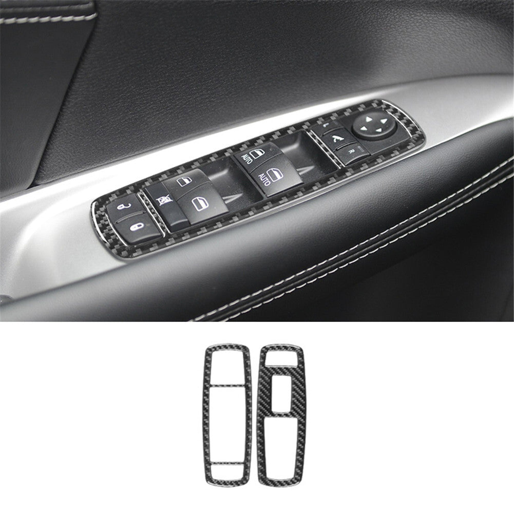 for Dodge Journey 2011-2017 Front Window Switch Button Trim Cover Carbon Fiber
