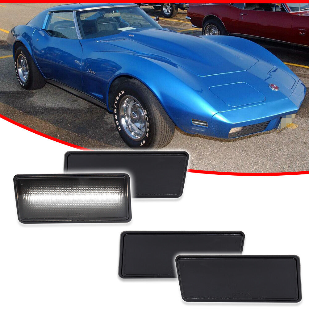 4-Piece White LED Side Marker Light Set for 1974-1979 for Chevrolet for Corvette C3