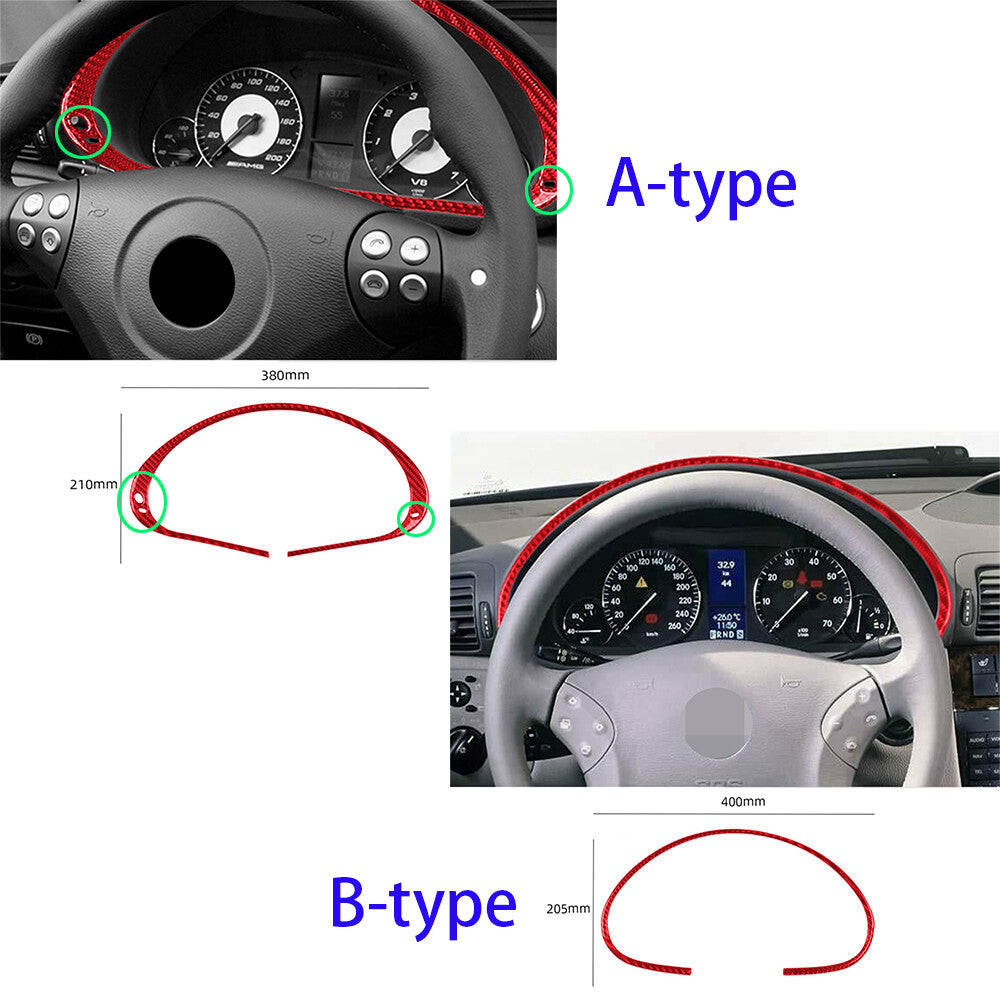 11Pcs Carbon Fiber Interior Dashboard Set Trim Kit for Benz C Class W203 2005-07