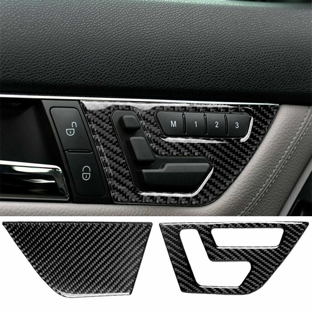 Carbon fiber for seat button panel sticker decoration suitable for Mercedes-Benz C-Class W204
