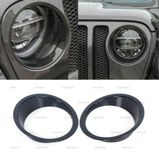 2pcs for Jeep for Wrangler JL JT Gladiator 2018-22 Front Headlight Cover ABS