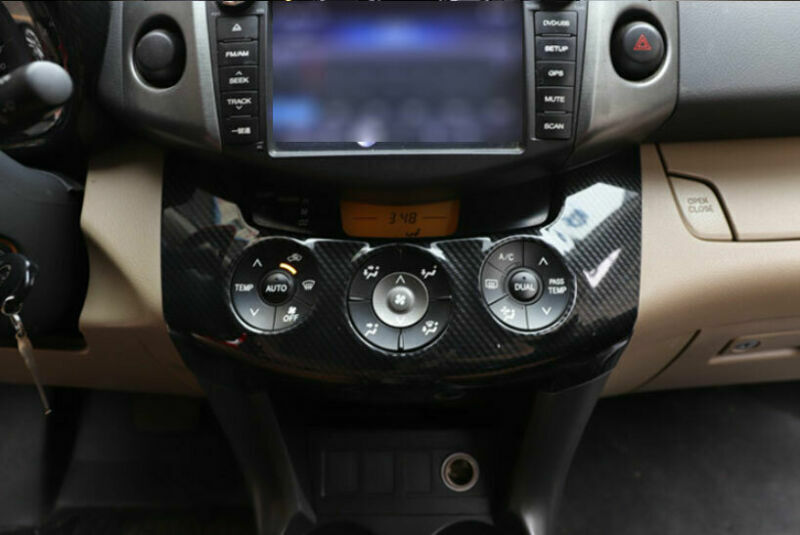 for Toyota RAV4 2006-2012 Carbon Fiber ABS Console AC Switch Control Panel Cover